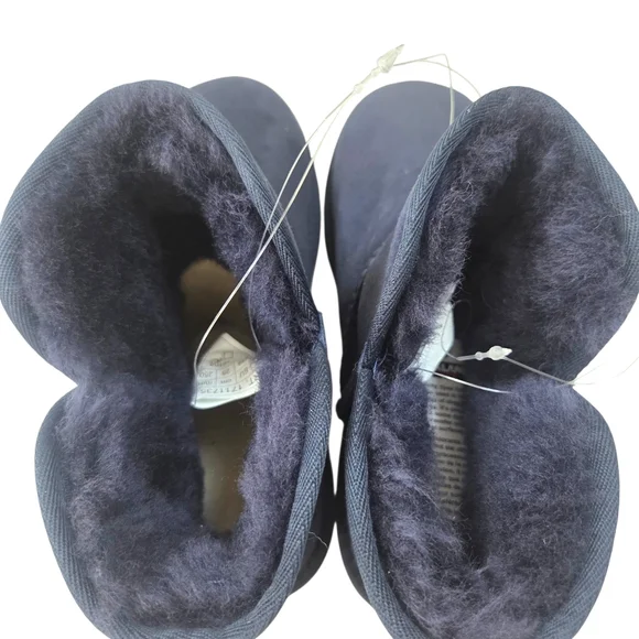 Kirkland Shearling Suede Leather Boots NEW Womens 8 Blue Short Winter Cozy - Picture 10 of 13